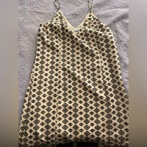 Ring Black and Cream Patterned Dress